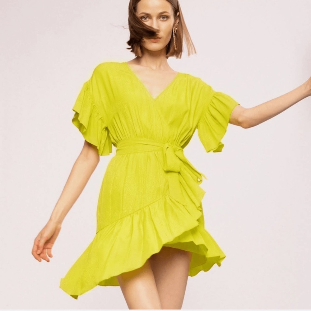 NISSA Asymmetrical Ruffle Midi Dress Size 8